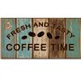 Design rétro original - Panneau en bois naturel - Décoration murale pour café/cuisine/coin café/cafetière