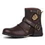 COWSDELLA Bottes pour Hommes en Cuir de Mollets avec semelle en caoutchouc Bottes de Motard avec Fermeture éclair Classiques Bot