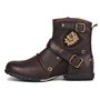 COWSDELLA Bottes pour Hommes en Cuir de Mollets avec semelle en caoutchouc Bottes de Motard avec Fermeture éclair Classiques Bot