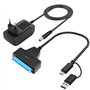 Hoembpn Câble adaptateur SATA vers USB 3.0 avec bloc d'alimentation 12 V/2 A - Compatible avec les disques durs HDD/SSD internes