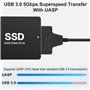Hoembpn Câble adaptateur SATA vers USB 3.0 avec bloc d'alimentation 12 V/2 A - Compatible avec les disques durs HDD/SSD internes