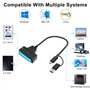 Hoembpn Câble adaptateur SATA vers USB 3.0 avec bloc d'alimentation 12 V/2 A - Compatible avec les disques durs HDD/SSD internes