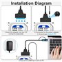Hoembpn Câble adaptateur SATA vers USB 3.0 avec bloc d'alimentation 12 V/2 A - Compatible avec les disques durs HDD/SSD internes