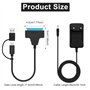 Hoembpn Câble adaptateur SATA vers USB 3.0 avec bloc d'alimentation 12 V/2 A - Compatible avec les disques durs HDD/SSD internes