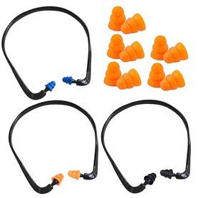 3 Pièces Bouchons D'Oreilles Montés Sur La Tête Et 5 Paires De Bouchons D'Oreilles De Remplacement