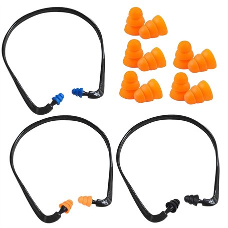 3 Pièces Bouchons D'Oreilles Montés Sur La Tête Et 5 Paires De Bouchons D'Oreilles De Remplacement