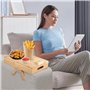 Plateau de Canapé avec Accoudoir de Canapé avec Boîte de Rangement, Accoudoir Canapé Réglable Plateaux Repas en Bois de Bambou p