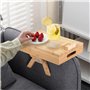Plateau de Canapé avec Accoudoir de Canapé avec Boîte de Rangement, Accoudoir Canapé Réglable Plateaux Repas en Bois de Bambou p