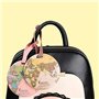 XLKJ 4 Pièces Étiquette Valise Voyage, Étiquette Bagage Avion Étiquette de Bagage Ronde Motifs de Carte pour Vacances Accessoire