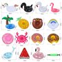 MULEVIP Paquet de 15 Porte-gobelet de Piscine Porte-Gobelet, Porte Gobelet Gonflable, Mixte Gonflable Porte-Gobelet Flottant Bea
