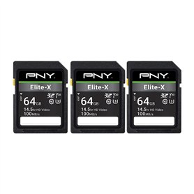 PNY Elite-X Lot de 3 Cartes mémoire Flash SDXC Classe 10 U3 V30 100 Mo/s