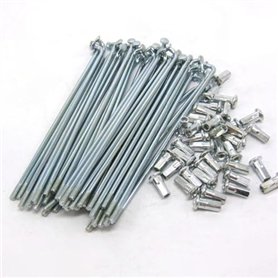 QHQKR Rayons de vélo électrique 10G de 3 mm de diamètre en acier argenté avec écrous et clé 55-305 mm J Bend pour vélo électriqu
