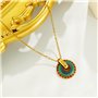 KBRPEY Parure Bijoux Femme Vintage Collier et Boucle D'oreilles Parure en Acier Inoxydable Marguerite Bijoux Ensemble Fantaisie 