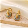 KBRPEY Parure Bijoux Femme Vintage Collier et Boucle D'oreilles Parure en Acier Inoxydable Marguerite Bijoux Ensemble Fantaisie 