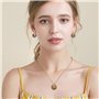 KBRPEY Parure Bijoux Femme Vintage Collier et Boucle D'oreilles Parure en Acier Inoxydable Marguerite Bijoux Ensemble Fantaisie 