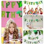 Bannière « Happy Birthday » - Décoration sur le thème des dinosaures - Fanions fossiles pour fête d'anniversaire
