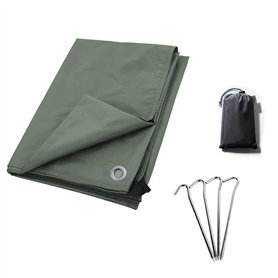 Tapis de Sol Camping 2x2 Metre Imperméable Tapis sous Tente Bâche de Sol Randonnée - Fournie 4 piquets de Fixation