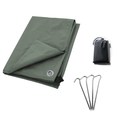 Tapis de Sol Camping 2x2 Metre Imperméable Tapis sous Tente Bâche de Sol Randonnée - Fournie 4 piquets de Fixation