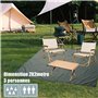 Tapis de Sol Camping 2x2 Metre Imperméable Tapis sous Tente Bâche de Sol Randonnée - Fournie 4 piquets de Fixation