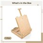 Packool Chevalet de table en bois avec boîte de rangement, 54 x 37,5 cm, support de dessin en bois réglable avec grand espace de