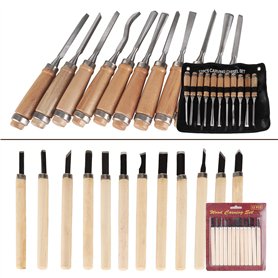 Set de 24 outils de sculpture sur bois