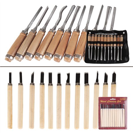 Set de 24 outils de sculpture sur bois