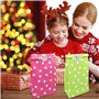 Brevanza 50 pièces pochette cadeau anniversaire enfant avec 84 autocollants, sac bonbon colorés à pois, sachet papier pour embal