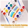 SYEYCW 80 Pièces Pinceaux de Peinture en Vrac pour Enfants, Pinceaux Plats et Ronds Pointus, d'artiste Pinceaux Peinture avec Ma