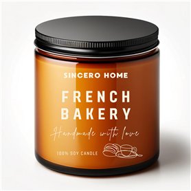Sincero Home Bougie Parfumée - Bougie Artisanale en Cire de Soja avec Mèche en Bois