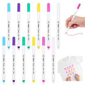 UWOBEFO Stylos Effaçables Couture Couleur 12 Pièces Stylo Effaçable à L'Eau Couture Stylo Multicolores Stylo Marqueur en Tissu C