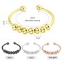 DGUSO Lot de 4 Bague Anti Stress Femme Bague Anxiete Femme Avec Perles Bague D'dnxiete Réglable Bague Anneau Tournant Anneau Ouv