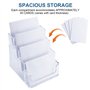 Lot de 2 Porte-Cartes de Visite en Acrylique Transparent, Présentoir de Carte de Visite avec 4 Compartiments pour Cartes de Visi
