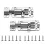 Lot de 2 Verrous de Porte en Acier Inoxydable Verrou Coulissant Durable Petit Verrou de Plaque Verrou pour Jardin