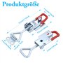 GH-4001 Lot de 6 fermetures à levier en acier inoxydable pour caisses et armoires avec 50 vis métalliques