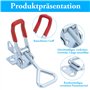 GH-4001 Lot de 6 fermetures à levier en acier inoxydable pour caisses et armoires avec 50 vis métalliques
