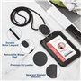 Porte-Badges en Pu Cuir Verticaux Badge Porte-Cartes avec Cordon Rétractable Lanière avec Porte-Carte D'Identité pour Le Travail