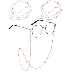 Chaîne Lunettes Femme 2 Pièces Cordon Lunettes de Soleil Réglable Antidérapante Sangle Attache Ficelle Accroche pour Décoratif A