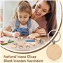 15 Pcs Bricolage Vierge Personnalisé Porte Clés en Bois