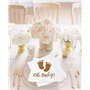 Kreatwow Paquet de 50 Serviettes en Papier Baby Shower Baptême Bébé Pieds - 33 x 33 cm Dépliée