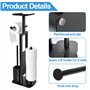 Porte-papier toilette debout en acier inoxydable avec brosse WC - Porte-papier toilette avec boîte à lingettes humides - Porte-p