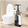 Porte-papier toilette debout en acier inoxydable avec brosse WC - Porte-papier toilette avec boîte à lingettes humides - Porte-p