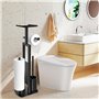 Porte-papier toilette debout en acier inoxydable avec brosse WC - Porte-papier toilette avec boîte à lingettes humides - Porte-p