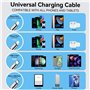 Câble de charge multiple 1,2m 4A 4 en 1 câble de charge rapide USB rétractable avec deux 2 IP/type C/micro USB pour téléphone 13
