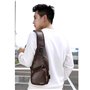 Vohoney Sac de Poitrine Homme Sacoche à Bandoulière Sacs a Dos Porté épaule Travers Sac Rétro en PU Cuir Étanche Bandoulière ave