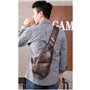 Vohoney Sac de Poitrine Homme Sacoche à Bandoulière Sacs a Dos Porté épaule Travers Sac Rétro en PU Cuir Étanche Bandoulière ave