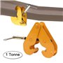 CDZHLTG Pince de Support pour Palan, 1 T / 1000kg Pince de Levage pour Poutre, Pince à Poutre 1 Tonne Levage de Charges Largeur 