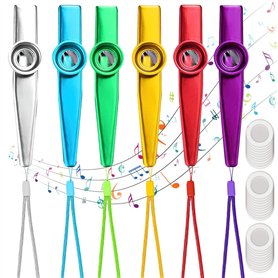 Eniyou 6 Pièces Kazoos Kazoo Instrument Kazoo Métal Instruments De Musique en Métal Kazoo Alliage Aluminium Portable Cazou Cazoo