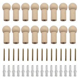 Yingcen 16 Pièces Patère en Bois Naturel Crochets Muraux en Bois Crochet de Cheville en Bois de Décoration Avec Vis 2