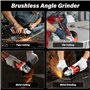 TEENO Tool Kit 3 Piece Set (Brushless Cordless Impact Wrench + Impact Drill + Brushless Angle Grinder) 20V 2 X Batterie 3Ah