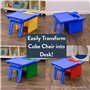 Children's Factory Chaise Cube 3 en 1 pour Enfants, siège Flexible, mobilier de Salle de Classe, Bleu Ciel